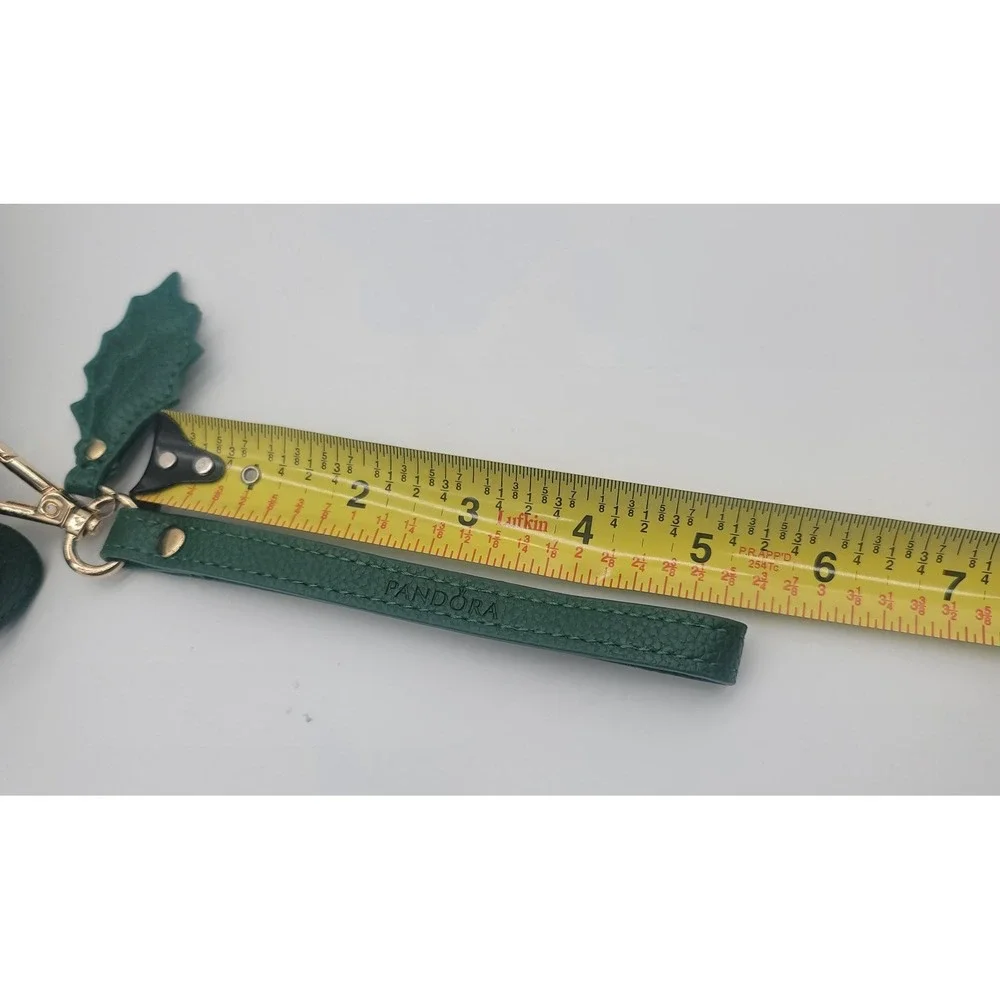 Pandora Green Travel Jewelry Box Case Wristlet Organizer Zip Vegan Leather